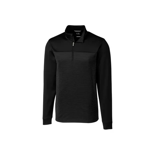 Cutter & Buck Mens Traverse Stripe Quarter Zip Pullover MCK00088. Decorated in seven days or less.