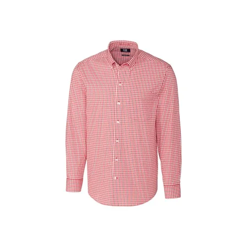 Cutter & Buck Mens Easy Care Stretch Gingham Long Sleeve MCW00143