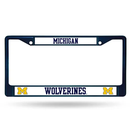 Rico Michigan Wolverines Colored Chrome 12 X 6 Navy License Plate Frame Fcc220005nv