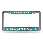 Rico Miami Dolphins Glitter Chrome License Plate Frame Fcgl1102