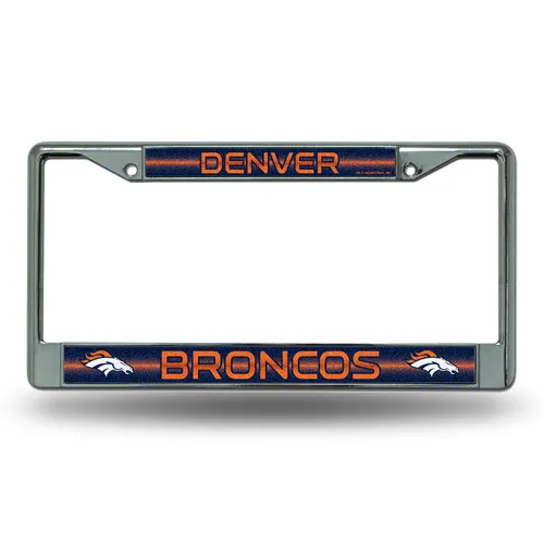 Rico Denver Broncos Glitter Chrome License Plate Frame Fcgl1601