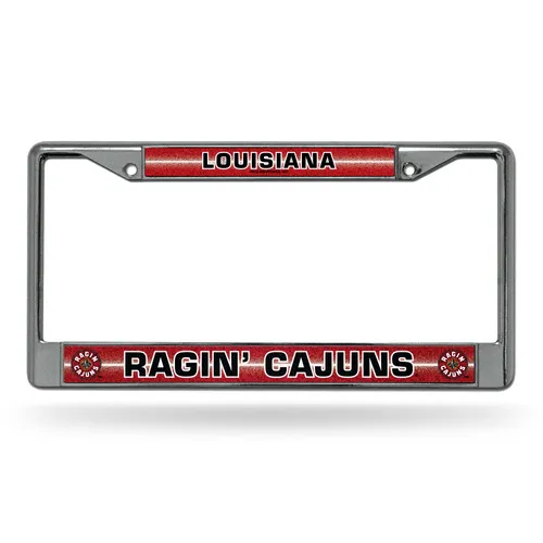Rico Louisiana-Lafayette Ragin Cajuns Glitter Chrome License Plate Frame Fcgl170302
