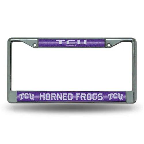 Rico Tcu Horned Frogs Glitter Chrome License Plate Frame Fcgl260501
