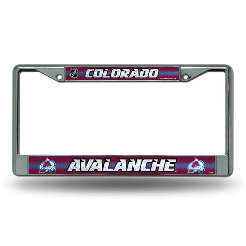 Rico Colorado Avalanche Glitter Chrome License Plate Frame Fcgl6901