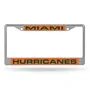 Rico Miami Hurricanes Laser Chrome 12 X 6 License Plate Frame Fcl100303