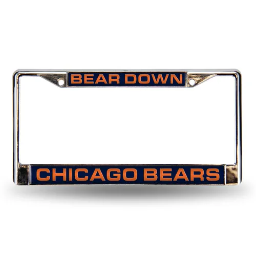 Rico Chicago Bears Laser Chrome 12 X 6 License Plate Frame Fcl1210