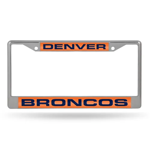 Rico Denver Broncos Laser Chrome 12 X 6 License Plate Frame Fcl1602