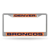 Rico Denver Broncos Laser Chrome 12 X 6 License Plate Frame Fcl1602