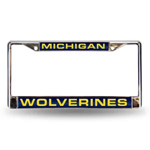 Rico Michigan Wolverines Laser Chrome 12 X 6 License Plate Frame Fcl220001
