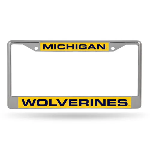Rico Michigan Wolverines Laser Chrome 12 X 6 License Plate Frame Fcl220002