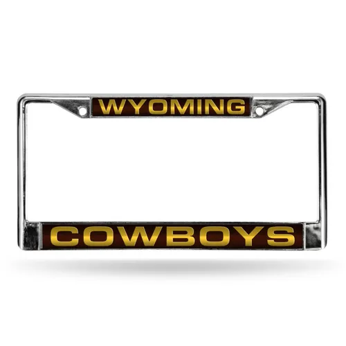 Rico Wyoming Cowboys Laser Chrome 12 X 6 License Plate Frame Fcl520101