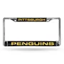 Rico Pittsburgh Penguins Laser Chrome 12 X 6 License Plate Frame Fcl7205