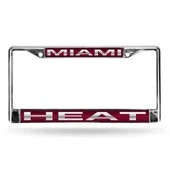 Rico Miami Heat Laser Chrome 12 X 6 License Plate Frame Fcl77001