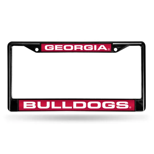 Rico Georgia Bulldogs Black Laser Chrome 12 X 6 License Plate Frame Fclb110102