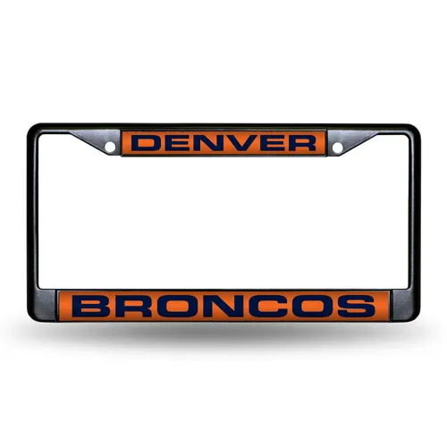 Rico Denver Broncos Black Laser Chrome 12 X 6 License Plate Frame Fclb1601
