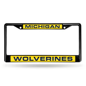 Rico Michigan Wolverines Black Laser Chrome 12 X 6 License Plate Frame Fclb220001