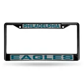 Rico Philadelphia Eagles Black Laser Chrome 12 X 6 License Plate Frame Fclb2501