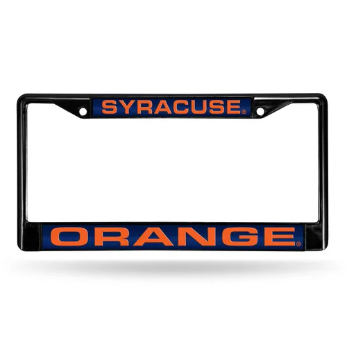 Rico Syracuse Orange Black Laser Chrome 12 X 6 License Plate Frame Fclb270102