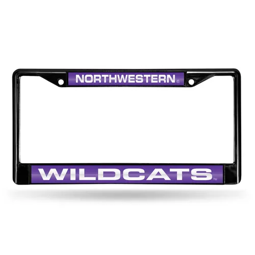 Rico Northwestern Wildcats Black Laser Chrome 12 X 6 License Plate Frame Fclb400201