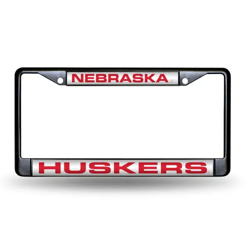 Rico Nebraska Cornhuskers Black Laser Chrome 12 X 6 License Plate Frame Fclb410102