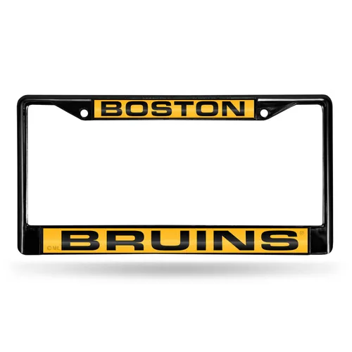 Rico Boston Bruins Black Laser Chrome 12 X 6 License Plate Frame Fclb7301