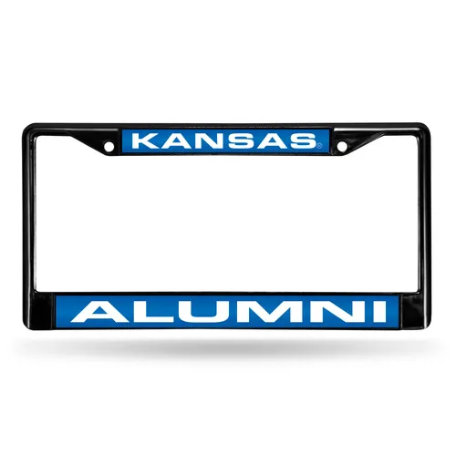 Rico Kansas Jayhawks Black Laser Chrome 12 X 6 License Plate Frame Fclba310101