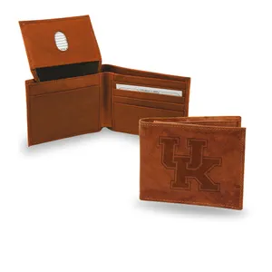 Rico Kentucky Wildcats Genuine Leather Embossed Pecan Billfold Wallet Sbl190105