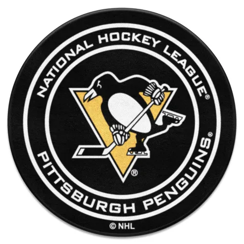 Fan Mats Pittsburgh Penguins Hockey Puck Rug - 27In. Diameter