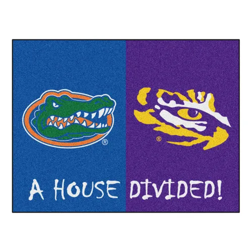 Fan Mats Florida / Lsu House Divided Rug - 34 In. X 42.5 In.