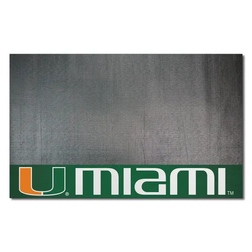 Fan Mats Miami Hurricanes Vinyl Grill Mat - 26In. X 42In.