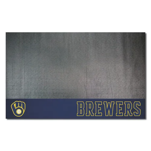 Fan Mats Milwaukee Brewers Vinyl Grill Mat - 26In. X 42In.