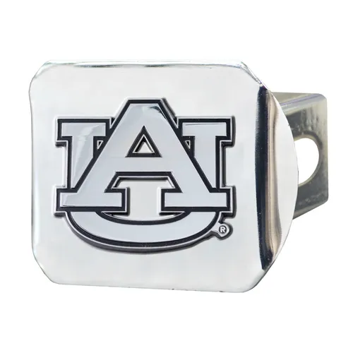 Fan Mats Auburn Tigers Chrome Metal Hitch Cover With Chrome Metal 3D Emblem