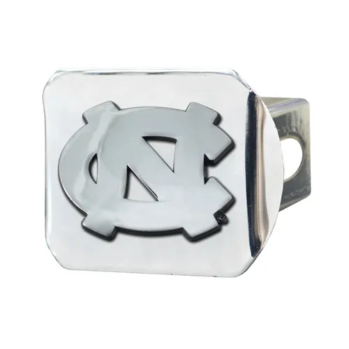 Fan Mats North Carolina Tar Heels Chrome Metal Hitch Cover With Chrome Metal 3D Emblem