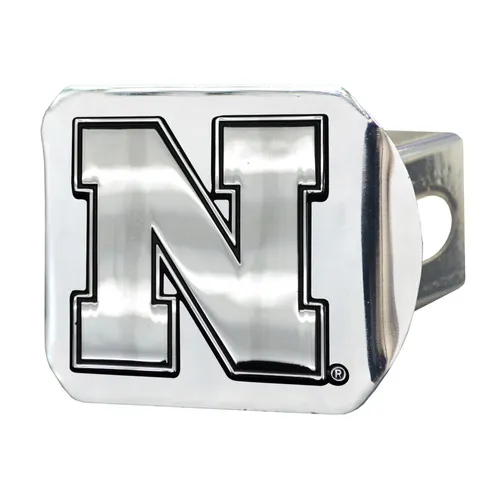 Fan Mats Nebraska Cornhuskers Chrome Metal Hitch Cover With Chrome Metal 3D Emblem