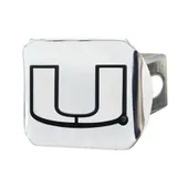 Fan Mats Miami Hurricanes Chrome Metal Hitch Cover With Chrome Metal 3D Emblem