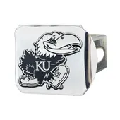 Fan Mats Kansas Jayhawks Chrome Metal Hitch Cover With Chrome Metal 3D Emblem