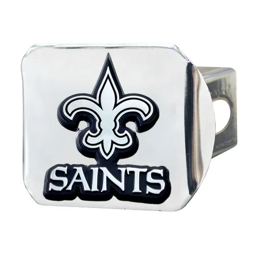 Fan Mats New Orleans Saints Chrome Metal Hitch Cover With Chrome Metal 3D Emblem