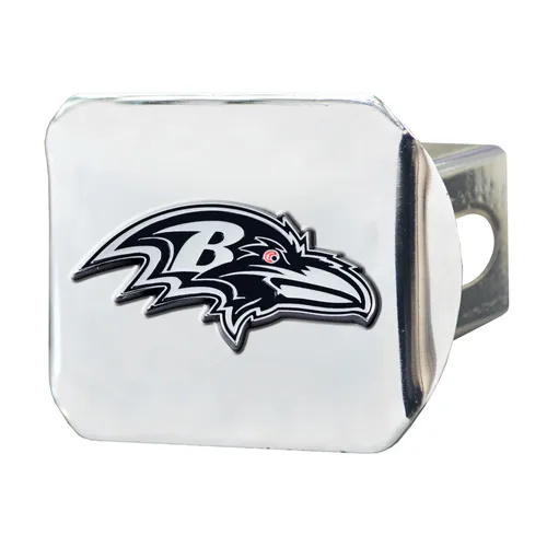 Fan Mats Baltimore Ravens Chrome Metal Hitch Cover With Chrome Metal 3D Emblem