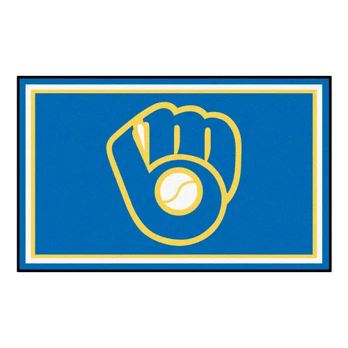 Fan Mats Milwaukee Brewers 4Ft. X 6Ft. Plush Area Rug