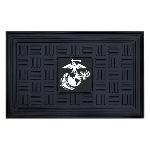 Fan Mats U.S. Marines Heavy Duty Vinyl Medallion Door Mat - 19.5In. X 31In.