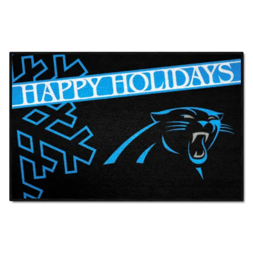 Fan Mats Carolina Panthers Starter Accent Rug - 19In. X 30In. Happy Holidays Starter Mat