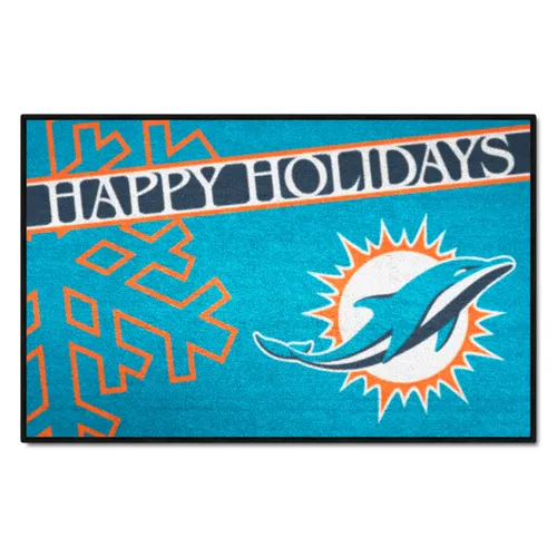 Fan Mats Miami Dolphins Starter Accent Rug - 19In. X 30In. Happy Holidays Starter Mat