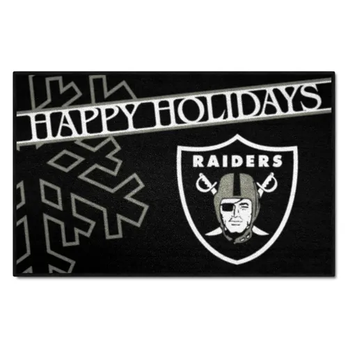 Fan Mats Las Vegas Raiders Starter Accent Rug - 19In. X 30In. Happy Holidays Starter Mat