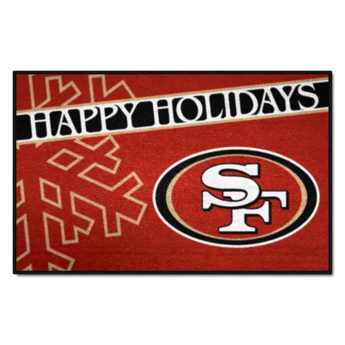 Fan Mats San Francisco 49Ers Starter Accent Rug - 19In. X 30In. Happy Holidays Starter Mat