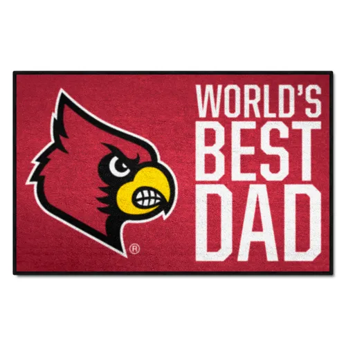 Fan Mats Louisville Cardinals Starter Accent Rug - 19In. X 30In. World's Best Dad Starter Mat