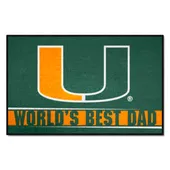 Fan Mats Miami Hurricanes Starter Accent Rug - 19In. X 30In. World's Best Dad Starter Mat