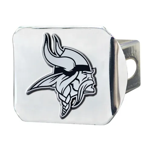 Fan Mats Minnesota Vikings Chrome Metal Hitch Cover With Chrome Metal 3D Emblem