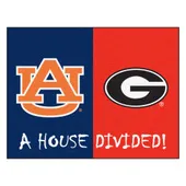 Fan Mats Auburn / Georgia House Divided Rug - 34 In. X 42.5 In.