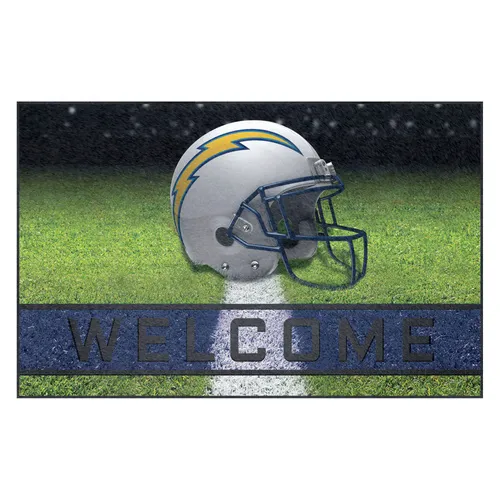 Fan Mats Los Angeles Chargers Rubber Door Mat - 18In. X 30In.