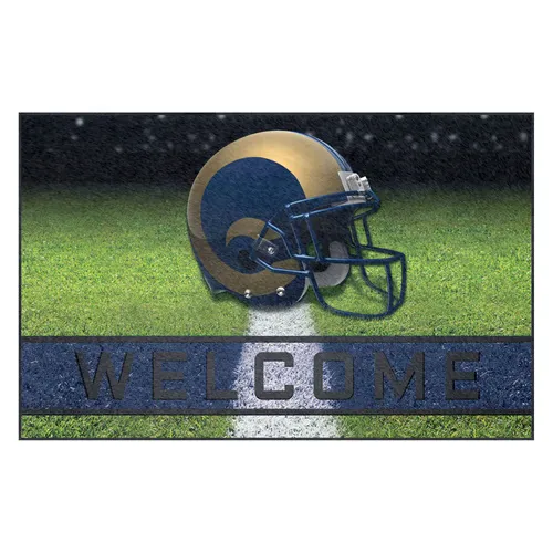 Fan Mats Los Angeles Rams Rubber Door Mat - 18In. X 30In.